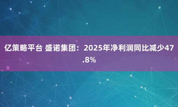 亿策略平台 盛诺集团：2025年净利润同比减少47.8%